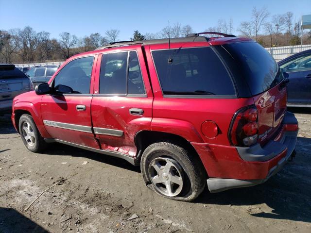 1GNDS13S222370265 - 2002 CHEVROLET TRAILBLAZE RED photo 2