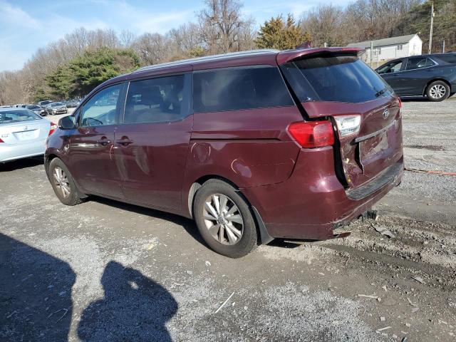 KNDMB5C11G6125173 - 2016 KIA SEDONA LX BURGUNDY photo 2