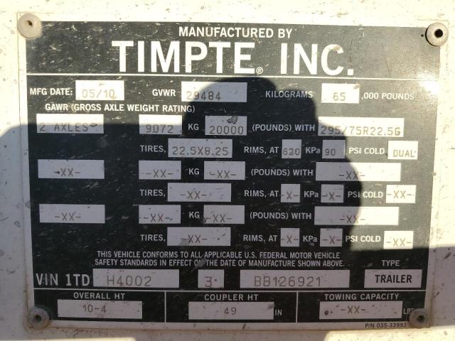 1TDH40023BB126921 - 2011 GRAN TRAILER 白色 照片 10