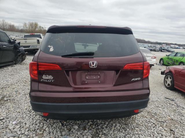 5FNYF6H72GB099082 - 2016 HONDA PILOT EXLN MAROON photo 6