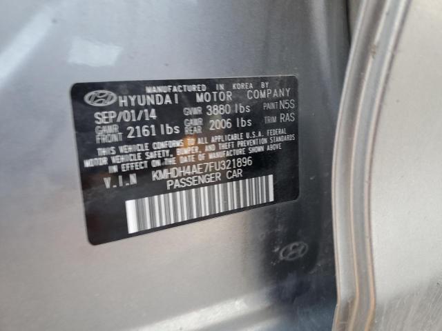 KMHDH4AE7FU321896 - 2015 HYUNDAI ELANTRA SE GRAY photo 12