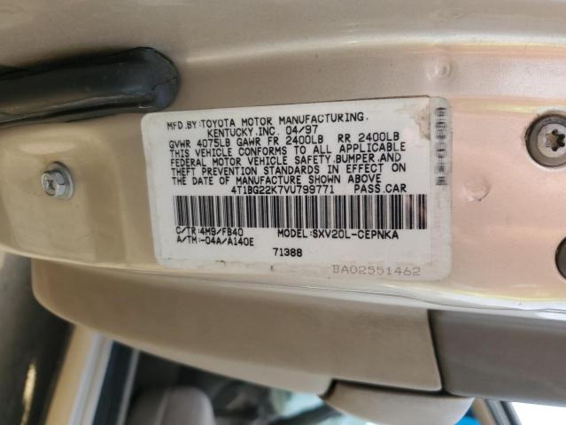 4T1BG22K7VU799771 - 1997 TOYOTA CAMRY CE BEIGE photo 13