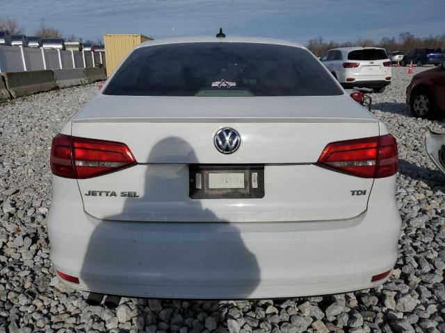 3VWLA7AJ9FM291689 - 2015 VOLKSWAGEN JETTA TDI WHITE photo 6