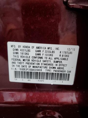 19UDE2F35GA024459 - 2016 ACURA ILX BASE WATCH PLUS MAROON photo 12