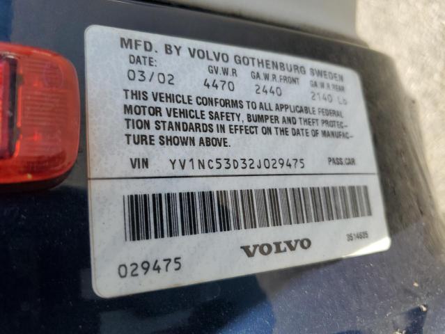 YV1NC53D32J029475 - 2002 VOLVO C70 BLUE photo 12