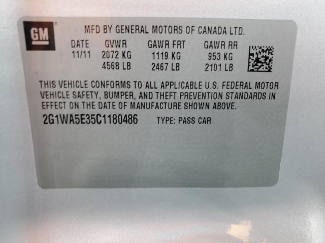 2G1WA5E35C1180486 - 2012 CHEVROLET IMPALA LS SILVER photo 12