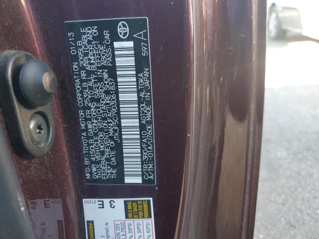 JTKJF5C79D3061837 - 2013 TOYOTA SCION TC 紫色 照片 12