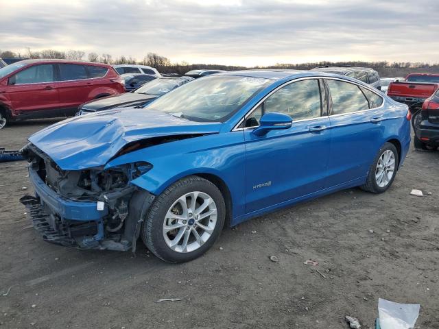 3FA6P0MU7KR136802 - 2019 FORD FUSION SEL BLUE photo 1