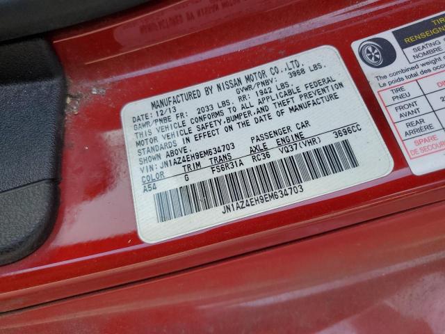 JN1AZ4EH9EM634703 - 2014 NISSAN 370Z BASE RED photo 12