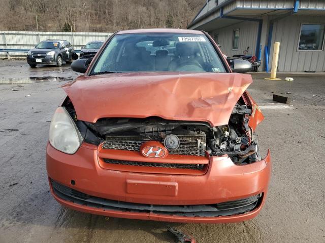 KMHCM36C79U113367 - 2009 HYUNDAI ACCENT GS ORANGE photo 5