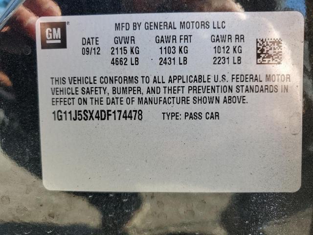 1G11J5SX4DF174478 - 2013 CHEVROLET MALIBU LTZ Қара фото 13