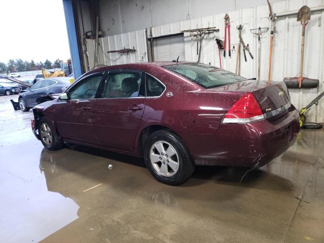 2G1WT58K179270738 - 2007 CHEVROLET IMPALA LT MAROON photo 2