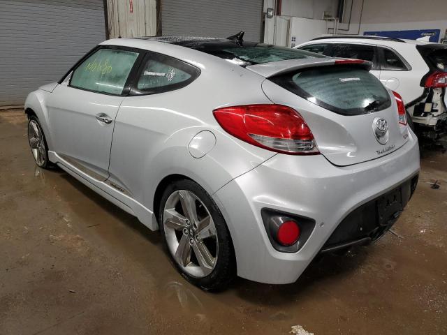 KMHTC6AE3DU173992 - 2013 HYUNDAI VELOSTER TURBO SILVER photo 2