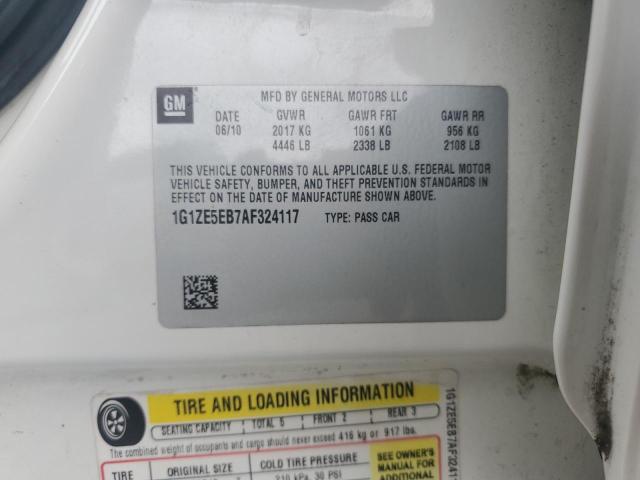 1G1ZE5EB7AF324117 - 2010 CHEVROLET MALIBU LTZ WHITE photo 12