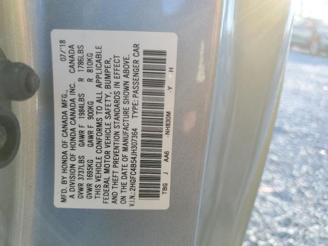 2HGFC4B54JH307364 - 2018 HONDA CIVIC LX SILVER photo 12