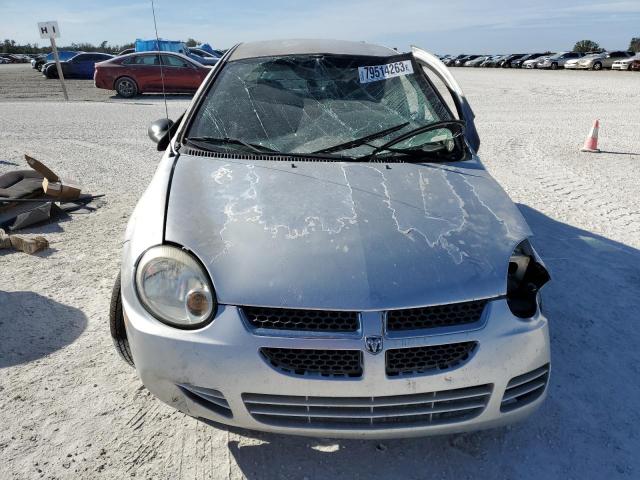 1B3ES56C85D143407 - 2005 DODGE NEON SXT SILVER photo 5