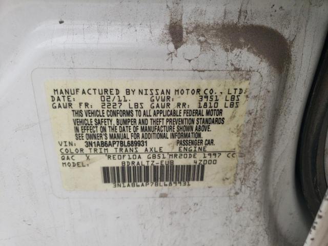 3N1AB6AP7BL689931 - 2011 NISSAN SENTRA 2.0 WHITE photo 12