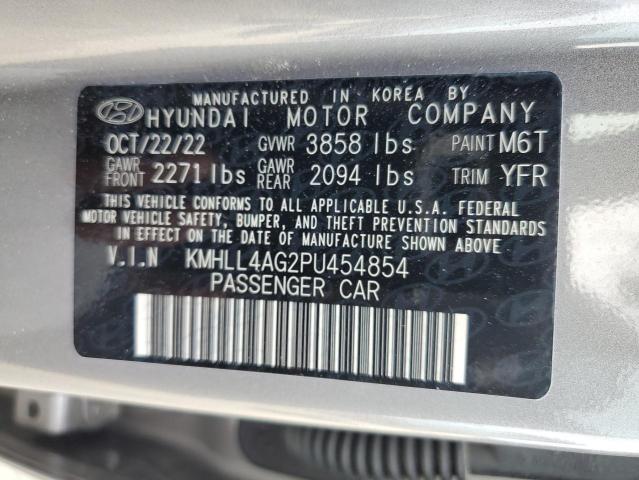 KMHLL4AG2PU454854 - 2023 HYUNDAI ELANTRA SE GRAY photo 13