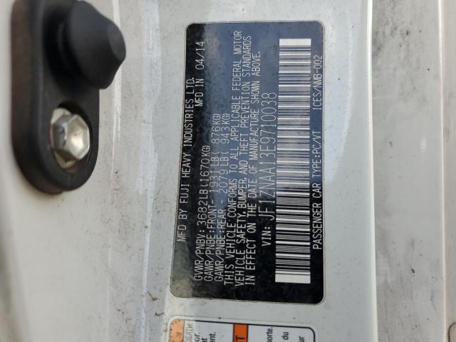 JF1ZNAA13E9710038 - 2014 TOYOTA SCION FR-S WHITE photo 12