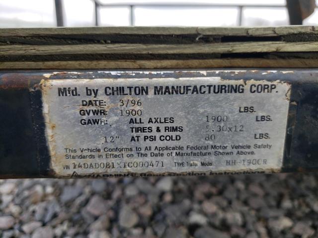 14DAD081XTC000471 - 1996 UTILITY TRAILER Qara foto 10