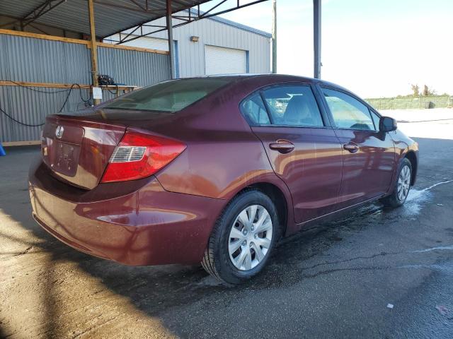 19XFB2F52CE079458 - 2012 HONDA CIVIC LX MAROON photo 3