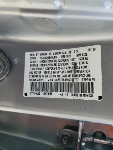 3CZRE38339G707797 - 2009 HONDA CR-V LX SILVER photo 14