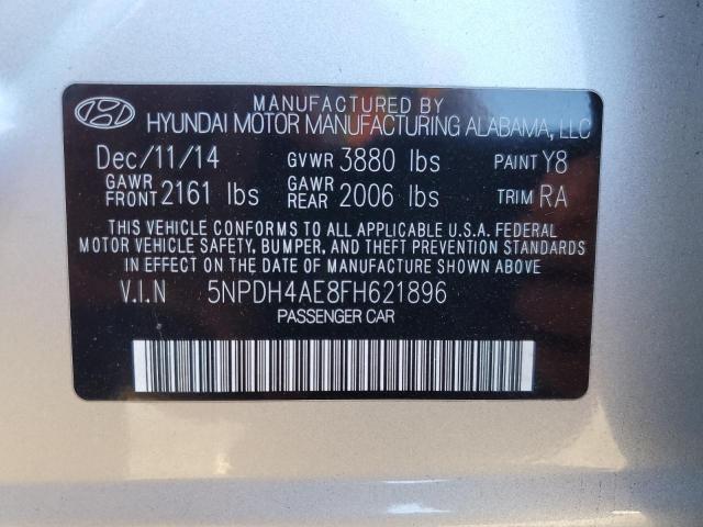 5NPDH4AE8FH621896 - 2015 HYUNDAI ELANTRA SE SILVER photo 12