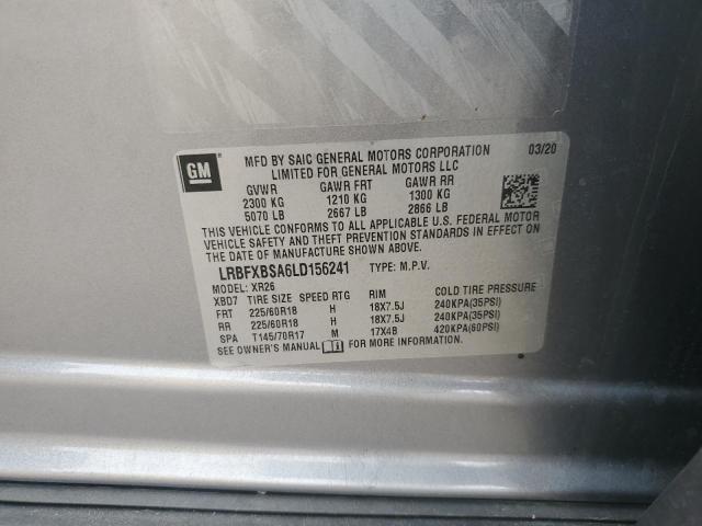 LRBFXBSA6LD156241 - 2020 BUICK ENVISION PREFERRED ნაცრისფერი ფოტო 13