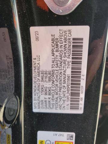 19XFL2H85PE018941 - 2023 HONDA CIVIC SPORT BLACK photo 12