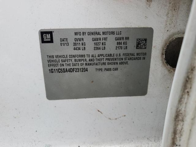 1G11C5SA4DF231204 - 2013 CHEVROLET MALIBU 1LT 白色 照片 12