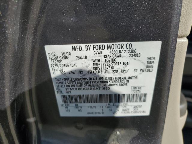 1FMCU9DG5BKA71680 - 2011 FORD ESCAPE XLT GRAY photo 14