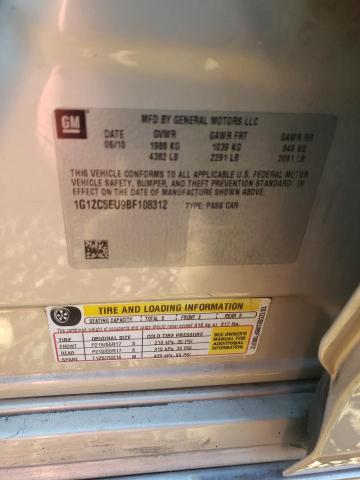 1G1ZC5EU9BF108312 - 2011 CHEVROLET MALIBU 1LT 金色 照片 12