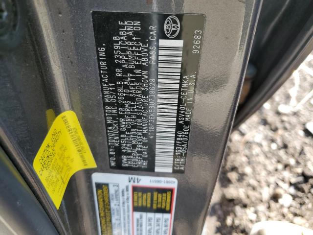 4T1BF3EK5BU738628 - 2011 TOYOTA CAMRY BASE CHARCOAL photo 12