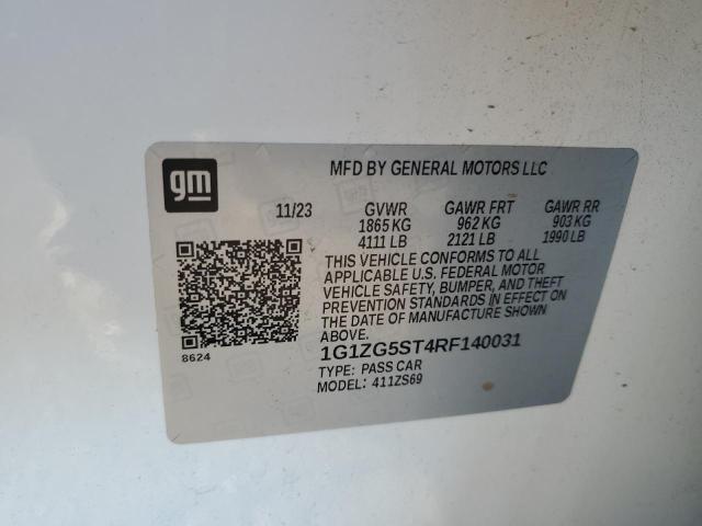 1G1ZG5ST4RF140031 - 2024 CHEVROLET MALIBU RS 白色 照片 12