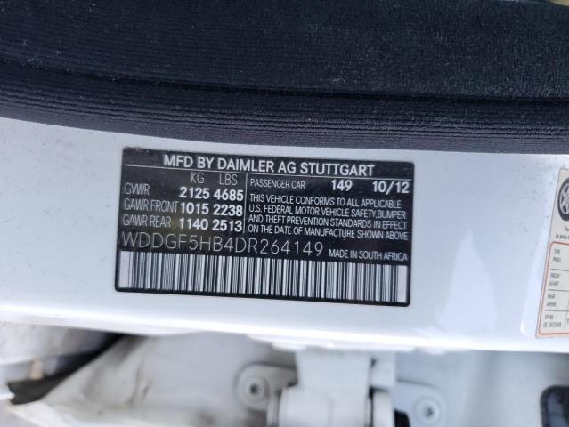 WDDGF5HB4DR264149 - 2013 MERCEDES-BENZ C 350 WHITE photo 12