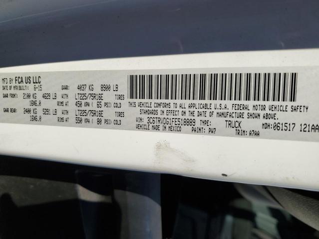 3C6TRVDG1FE518889 - 2015 RAM PROMASTER 2500 HIGH თეთრი ფოტო 14