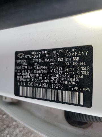 KM8JFCA19NU012073 - 2022 HYUNDAI TUCSON SEL CONVENIENCE WHITE photo 13