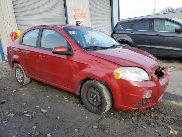 KL1TD56E59B341162 - 2009 CHEVROLET AVEO LS RED photo 4