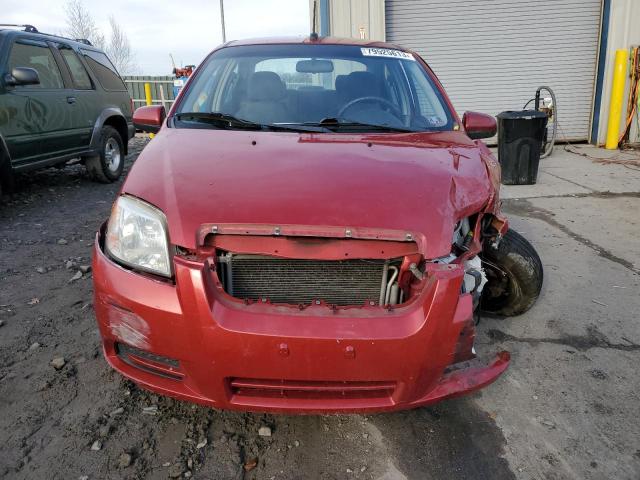 KL1TD56E59B341162 - 2009 CHEVROLET AVEO LS RED photo 5