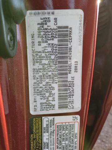 4T1BE32K94U269442 - 2004 TOYOTA CAMRY LE BURGUNDY photo 12