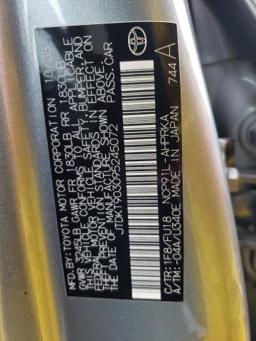 JTDKT903095245072 - 2009 TOYOTA YARIS SILVER photo 13