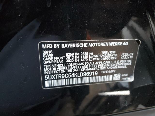 5UXTR9C54KLD96919 - 2019 BMW X3 XDRIVE30I BLACK photo 14