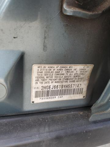 2HGEJ6619YH557147 - 2000 HONDA CIVIC BASE Mavi foto 12