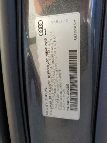 WAUC4CF50JA023986 - 2018 AUDI S5 PRESTIGE GRAY photo 12