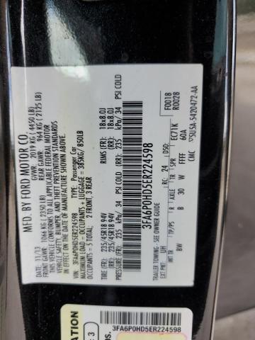 3FA6P0HD5ER224598 - 2014 FORD FUSION SE BLACK photo 13