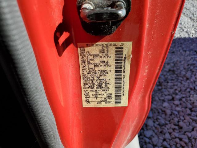 1N6ED26T4YC328505 - 2000 NISSAN FRONTIER KING CAB XE RED photo 12