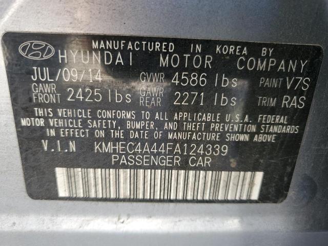 KMHEC4A44FA124339 - 2015 HYUNDAI SONATA HYBRID GRAY photo 12