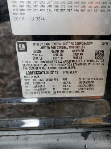 LRBFXCSA7LD093141 - 2020 BUICK ENVISION ESSENCE შავი ფოტო 13