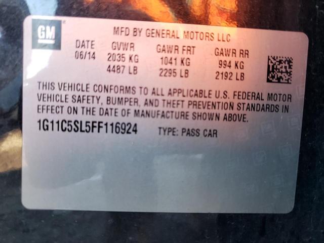 1G11C5SL5FF116924 - 2015 CHEVROLET MALIBU 1LT 黑色 照片 12