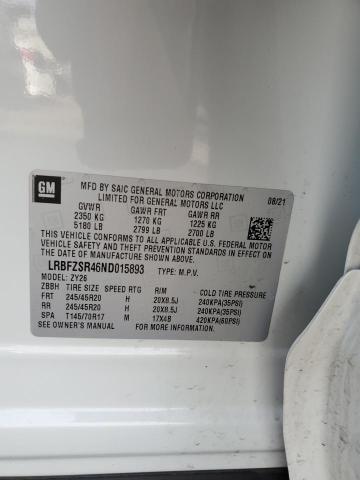 LRBFZSR46ND015893 - 2022 BUICK ENVISION AVENIR WHITE photo 12